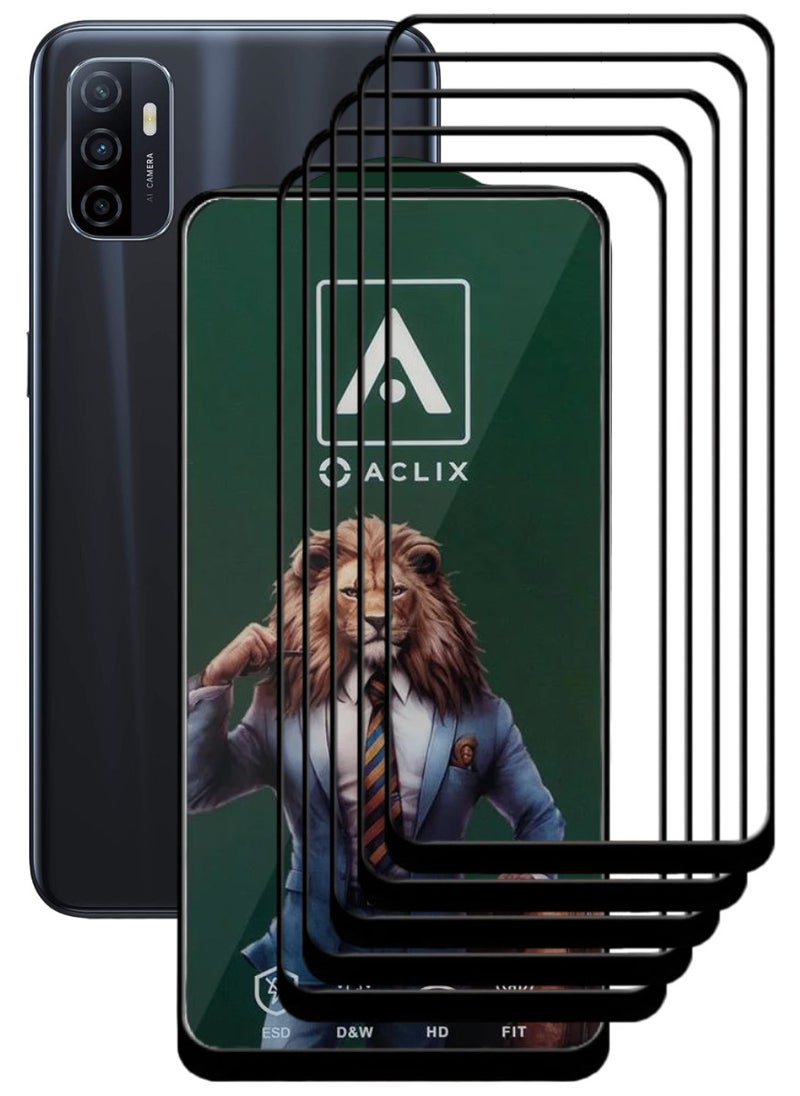 ACLIX 5 Pieces Antistatic ESD Dustproof Premium Quality High Definition Tempered Glass Screen Protector Designed For Oppo A53 - Image 1