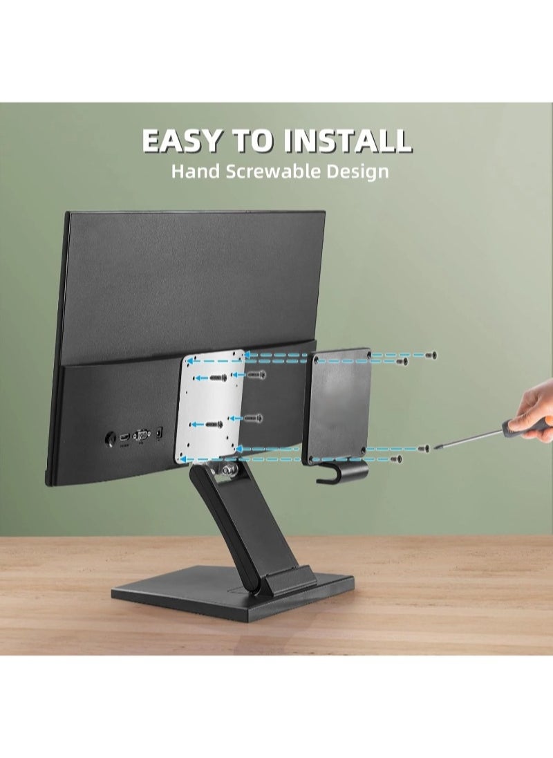 Foldable Monitor Desktop Stand, Metal Fixed Bracket for LCD TV Screen, Adjustable Phone Holder, Adjustable LCD Monitor Stand with VESA Holes 75x75mm & 100x100mm, for 10-27 Inch Touch Screens  - Image 4