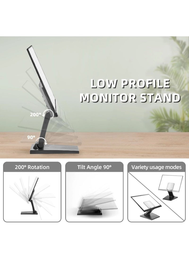 Foldable Monitor Desktop Stand, Metal Fixed Bracket for LCD TV Screen, Adjustable Phone Holder, Adjustable LCD Monitor Stand with VESA Holes 75x75mm & 100x100mm, for 10-27 Inch Touch Screens  - Image 5