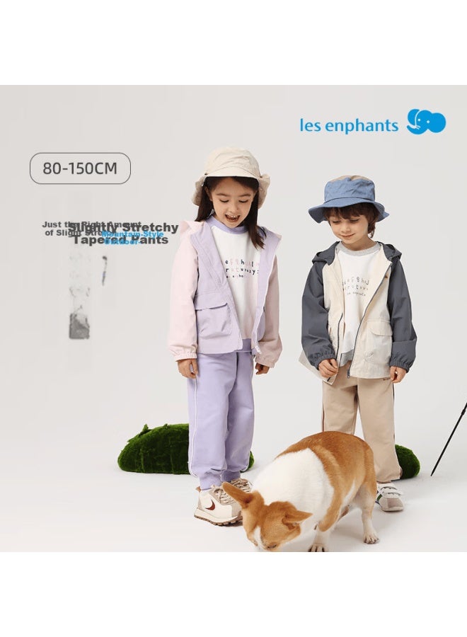 Les enphants Li Yingfang Children's Outdoor Long Pants Boys Girls Autumn Loose Fit Casual Jogger Sports Pants Light Night Navy 140 CM - Image 5