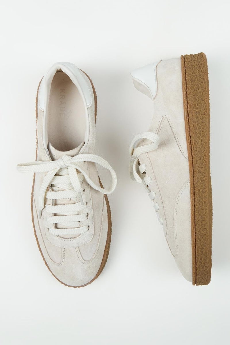 Krahe Palminteri 2 Men's Genuine Leather Lace-up Sneakers Beige-Ecru - Image 1