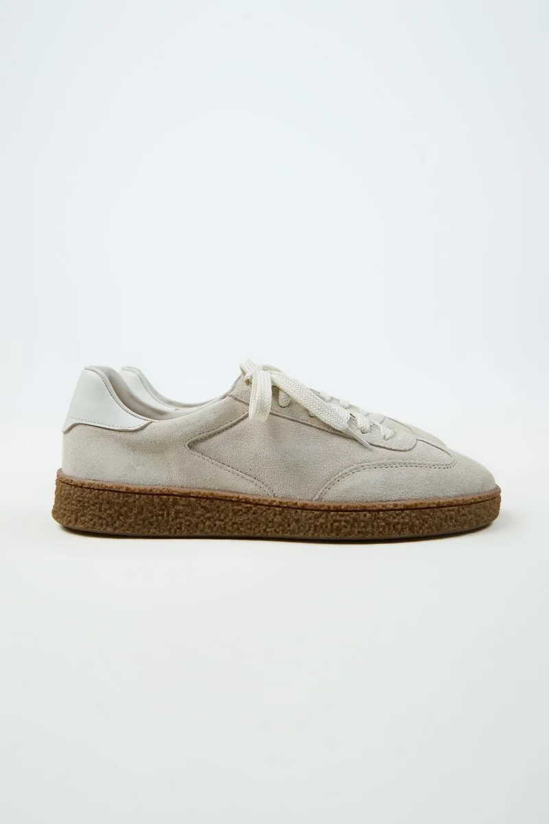 Krahe Krahe Palminteri 2 Men's Genuine Leather Lace-up Sneakers Beige-Ecru