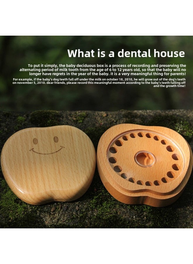 Generic - Wooden Baby Teeth Apple Egg-Shaped Cartoon Baby Teeth Storage Box Boys And Girls Birthday Gift Commemorative Box-Color:Egg-Shen Monkey - Image 1