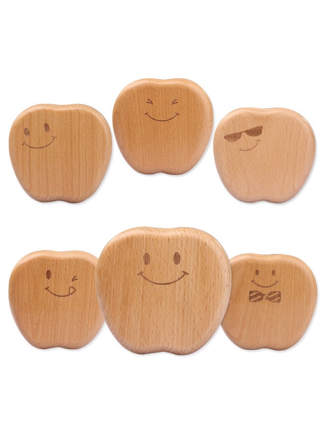 Generic - Wooden Baby Teeth Apple Egg-Shaped Cartoon Baby Teeth Storage Box Boys And Girls Birthday Gift Commemorative Box-Color:Egg-Shen Monkey - Image 1