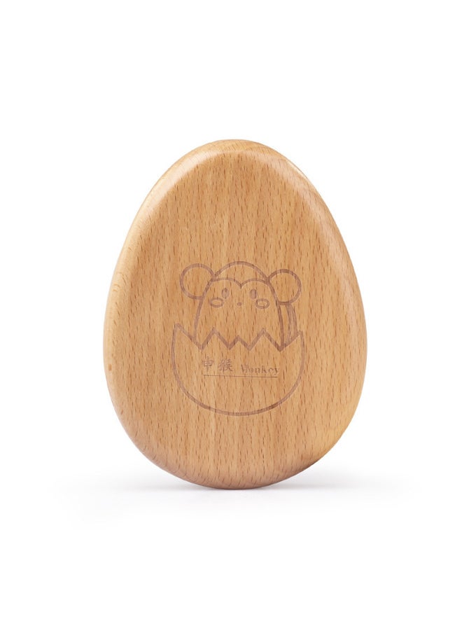 Generic - Wooden Baby Teeth Apple Egg-Shaped Cartoon Baby Teeth Storage Box Boys And Girls Birthday Gift Commemorative Box-Color:Egg-Shen Monkey - Image 1