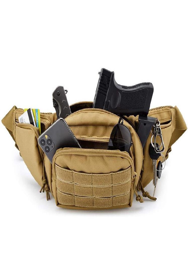 Eckek - Men Waist Bag Pack Purse Casual Large Phone Belt Bag Pouch Women's Tactical Canvas Travel Phone Bag Fanny Banana Bag Hip 3 Pockets - Image 1