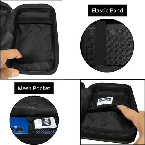 Aliens Travel Gadget Organiser Case Bag, Hardshell ABS Material, Shockproof, Water-Resistant Travel Storage Pouch for HDD/SSD, Gadget Organiser, Cable, Charger, Smartphone, airpods, Power Bank-Grey - Image 4