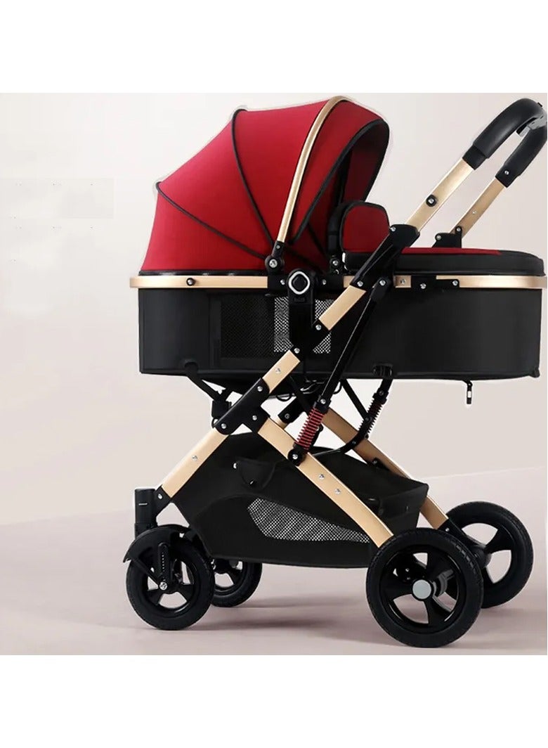 DubaiGallery 3 In 1 Portable Pushchair With Car Basket Adjustable Aluminum Alloy Bracket Baby Umbrella Stroller - Image 2
