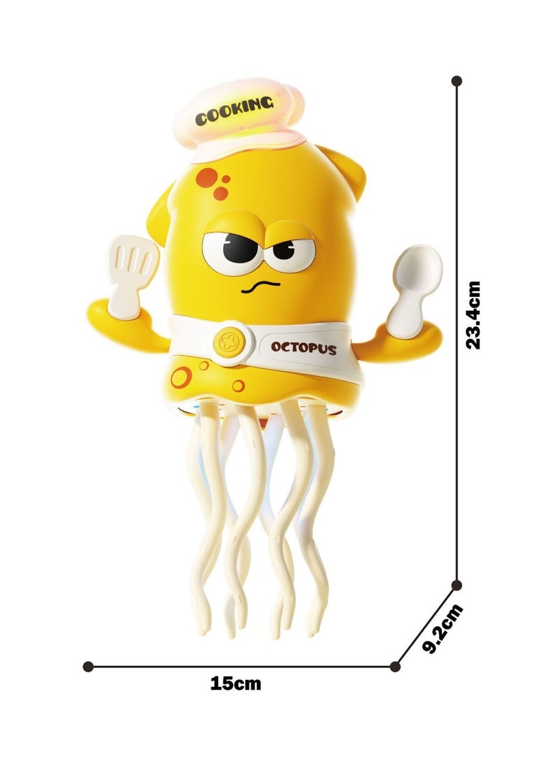 NAYIV Electric Dancing Toy Crawling Octopus Toy for Baby Automatic Smart Tentacle Explorer Musical Tummy Time Baby Toy Sensory Crawling Toy with Music & Moving Tentacles Early Learning Development Toy  Interactive Moving Toy for Infants Boys Girls   BPA-Free ABS Yellow - Image 2