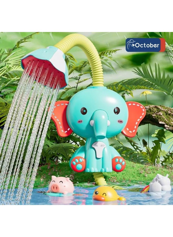 Generic - Summer Baby Bathing Baby Elephant Shower Parent-Child Children Playing Water Indoor Water Sprinkler Boys' Girls' Baby Toys-Specifications:Elephant Electric Shower (battery Version) - Image 1