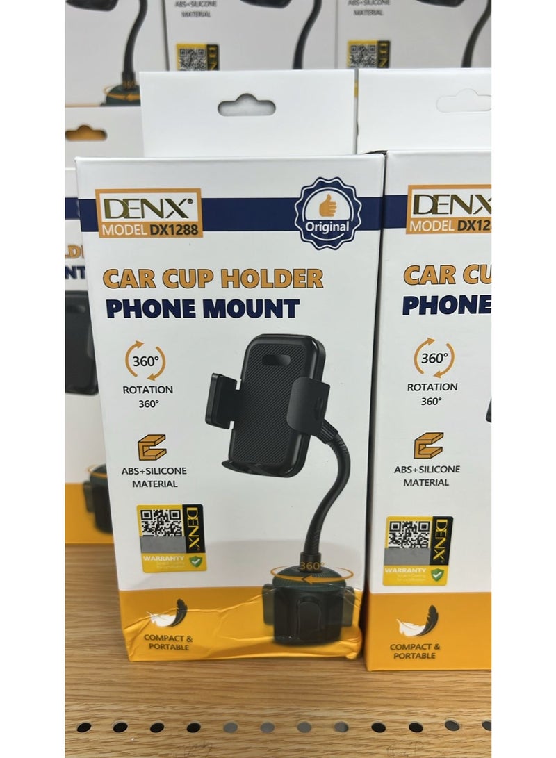 DENX Car Phone Mount – Adjustable and Stable Cup Holder Mount, Model DX1288