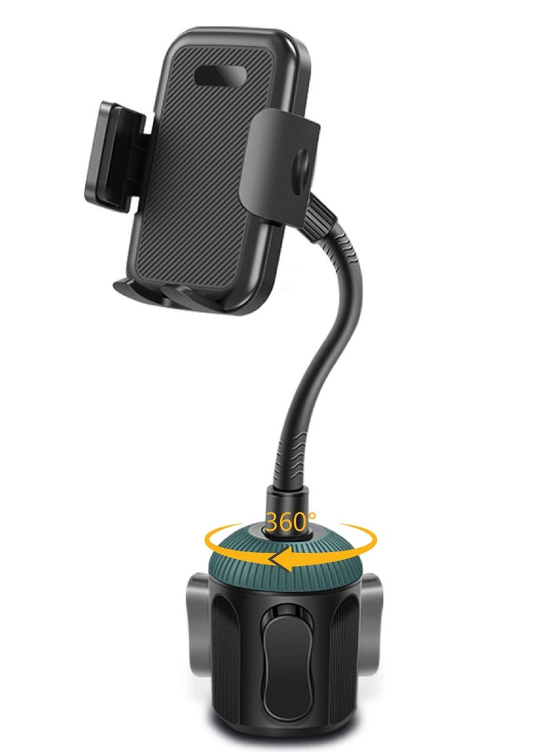 Denx Cup Holder Phone Mount, 2 in 1 Cup Holder Expander for Car Long Arm with 360°Rotation Cup Holder Cell Phone Holder for Car Compatible with All Smartphones,DX1288 - Image 1
