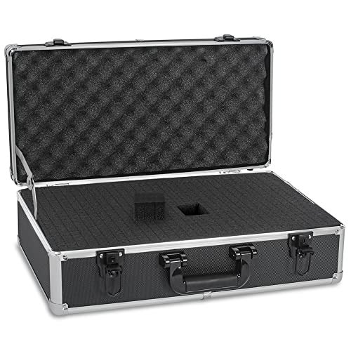 ITHWIU 20 Inch Hard Carrying Case Ideal for Wireless Mic System Storage Camera Gear Transportation Aluminum Alloy Sturdy Build Customizable PreDiced Foam Black