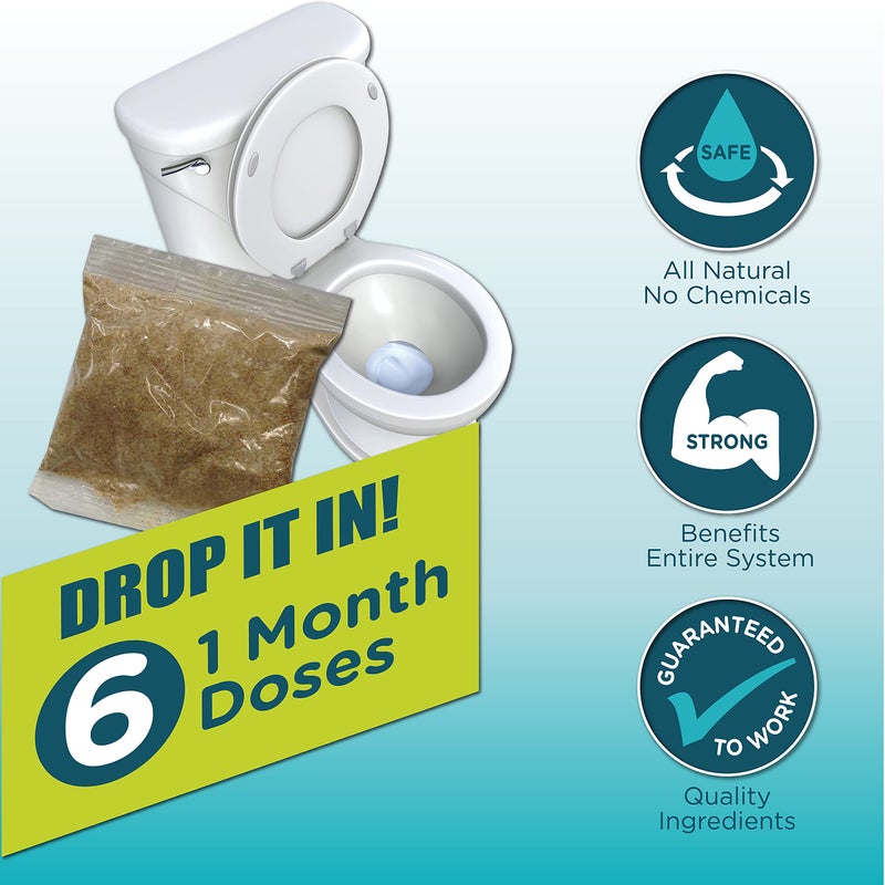 Microbe Lift MICROBE-LIFT Septic Tank Treatment, Flush 'N Go System Maintainer, 6 2OZ Packets - Image 2