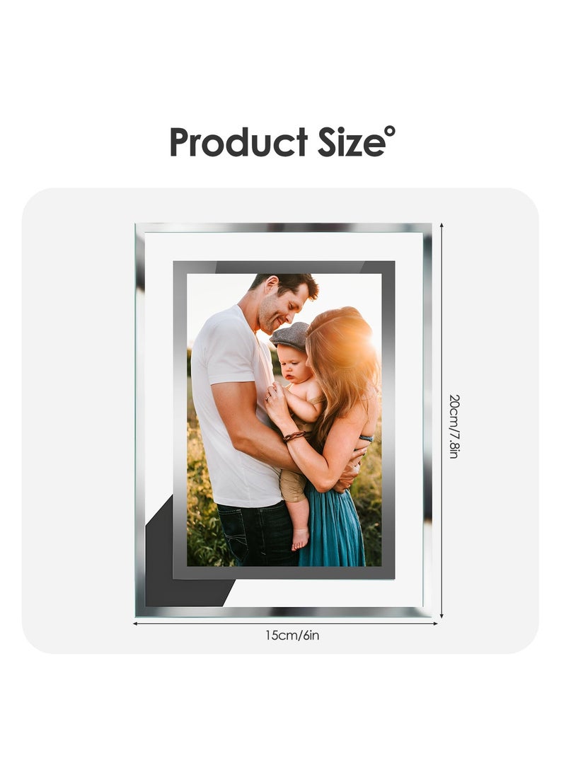 GNAFOTU Pack of 4 Picture Frames 10 x 15 cm, Glass Photo Frames for Table Stands, Picture Frames Glass for Weddings, Homes, Offices, Baby Photos - Image 2