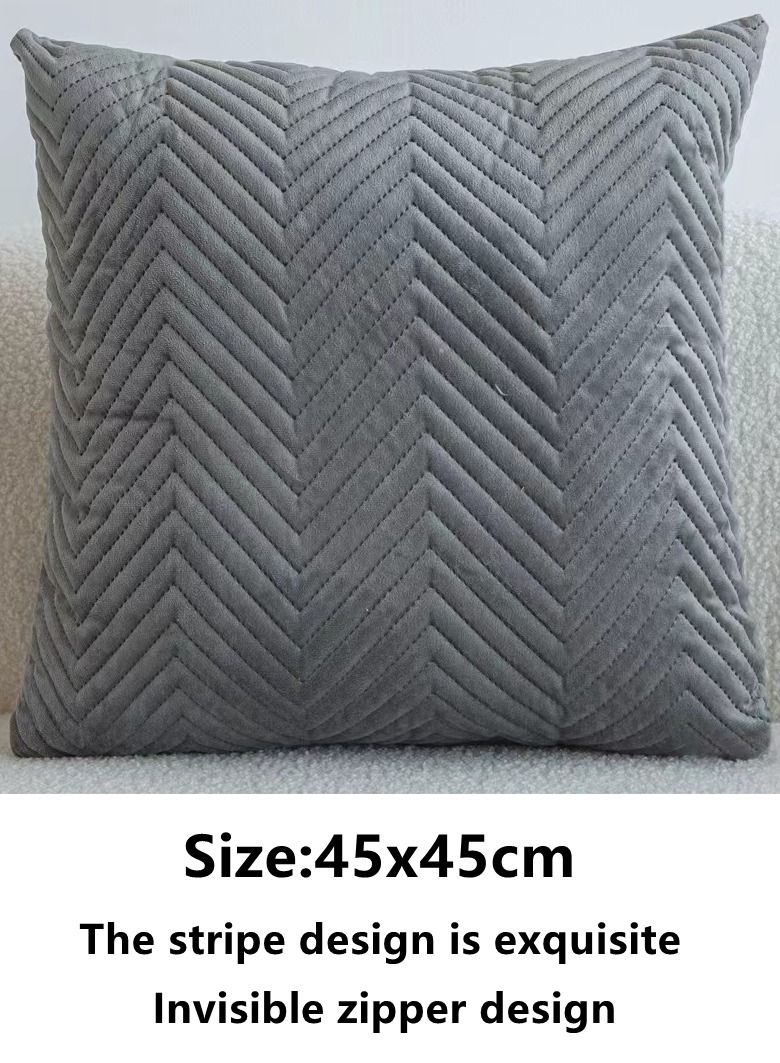 Kutis غطاء وسادة مكون من 4 قطع رمادي فاتح مخملي 45 × 45 سنتيمتر - Image 2