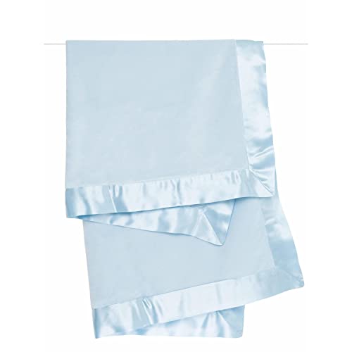 Little Giraffe Baby Blanket - Velvet Soft Blanket with Satin Trim - Baby Stroller Blanket - Newborn Baby Essentials & Baby Gifts - 29x35" - Blue - Image 1