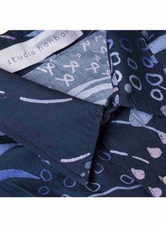 STUDIO HANHAN Short Sleeve Shirt Navy Blue  - Image 4