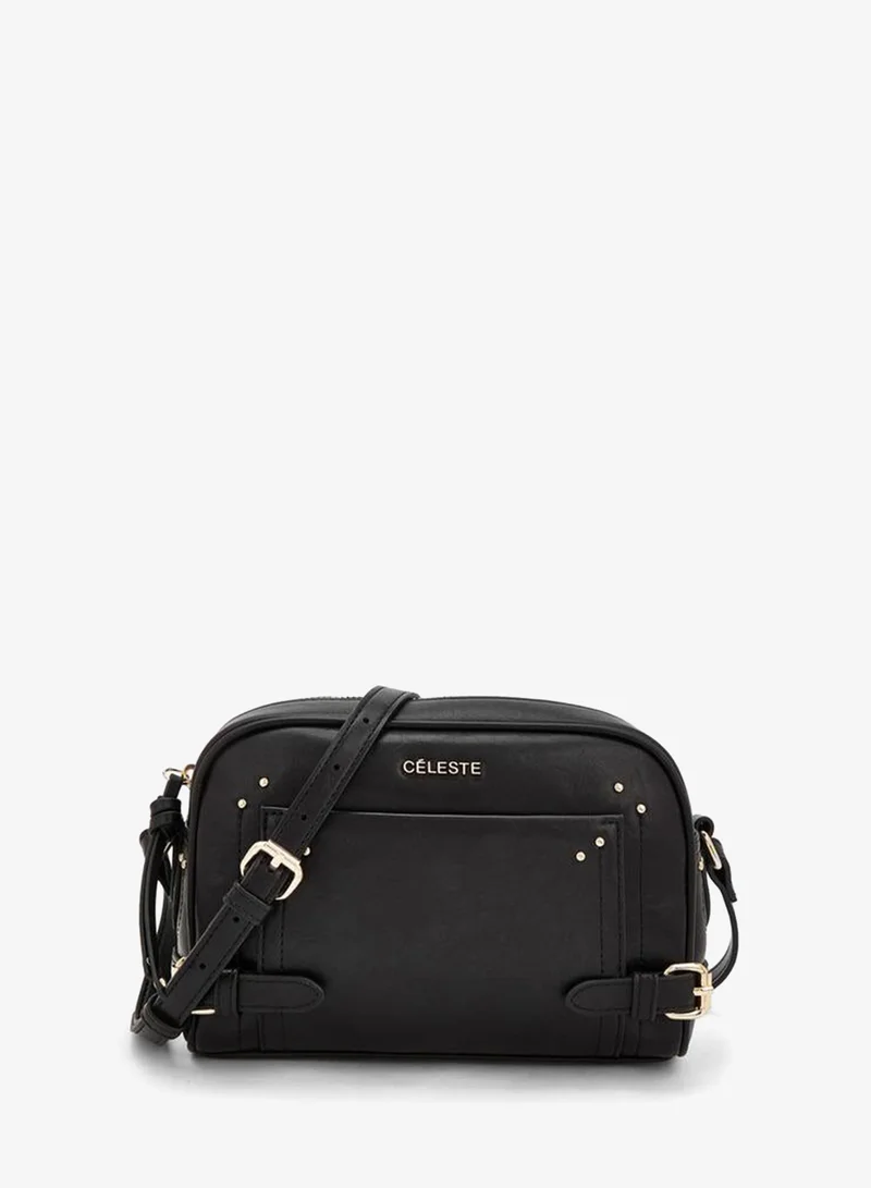 Celeste Solid Crossbody Bag With Zip Closure
