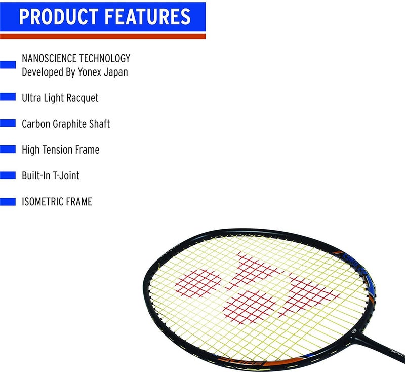 Yonex راكت بادل نانو راي لايت 18i من الجرافيت - راكت خفيف الوزن برأس خفيف مع إطار إيزومتري ودعم توتر عالي - Image 2