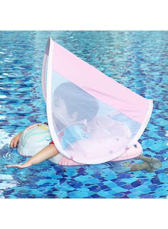 Generic Summer Children's Swimming Ring Prone Ring Baby Underarm Ring Sunscreen Sunshade E-commerce New-After Inflating Outer Diameter:L Size 【6-36 Months, 8-13kg 】-Inner Diameter After Inflating:B1264 Merm - Image 3