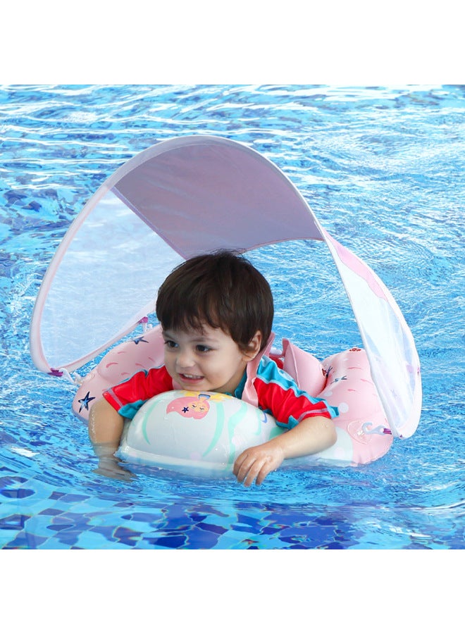Generic Summer Children's Swimming Ring Prone Ring Baby Underarm Ring Sunscreen Sunshade E-commerce New-After Inflating Outer Diameter:L Size 【6-36 Months, 8-13kg 】-Inner Diameter After Inflating:B1264 Merm - Image 1