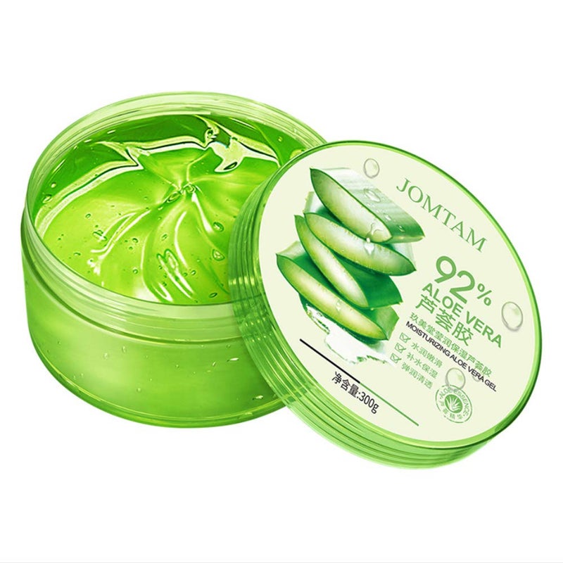JOMTAM Aloe Vera 92 Moisturizing Gel Natural Extract Nourishes Cleansing Nourishes Softens Glycerin Oil Balance Essence Removes Acne 300g