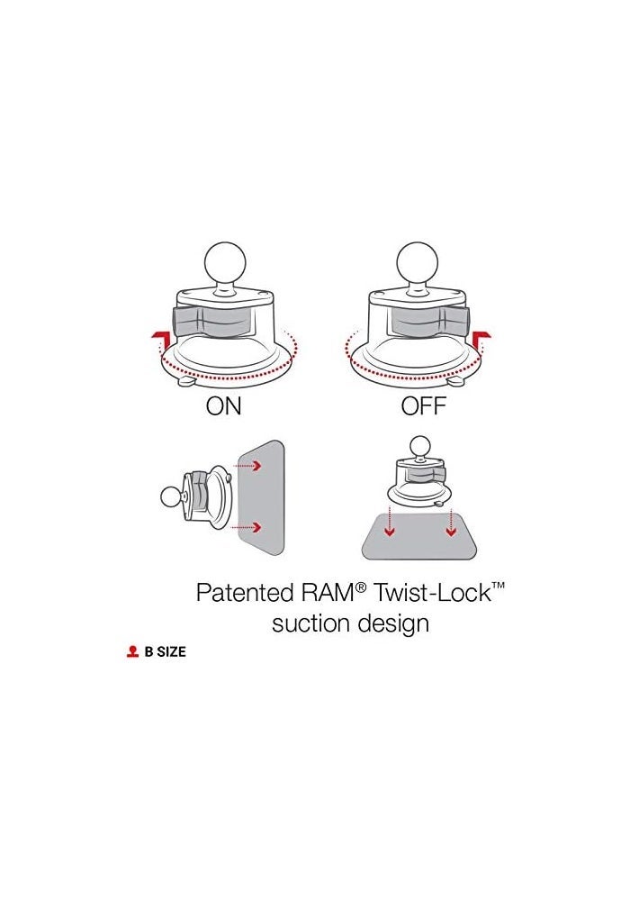RAM MOUNTS Twist Lock Suction Cup Mount - RAP-B-224-1U - Image 3