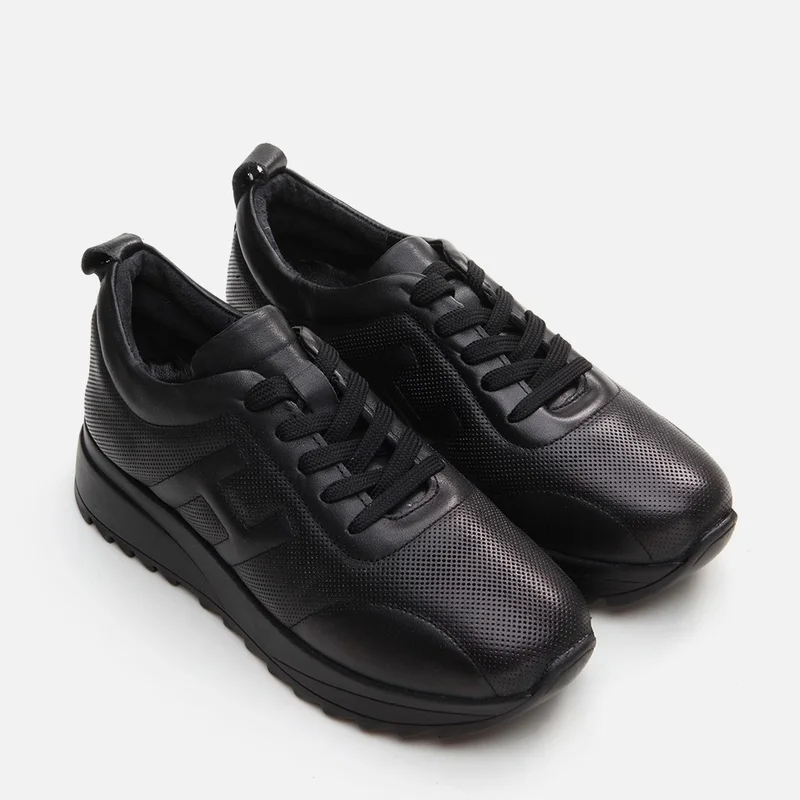 Hotiç 01AYH294640A100 GENUINE Leather Black Women's Sports Shoes
