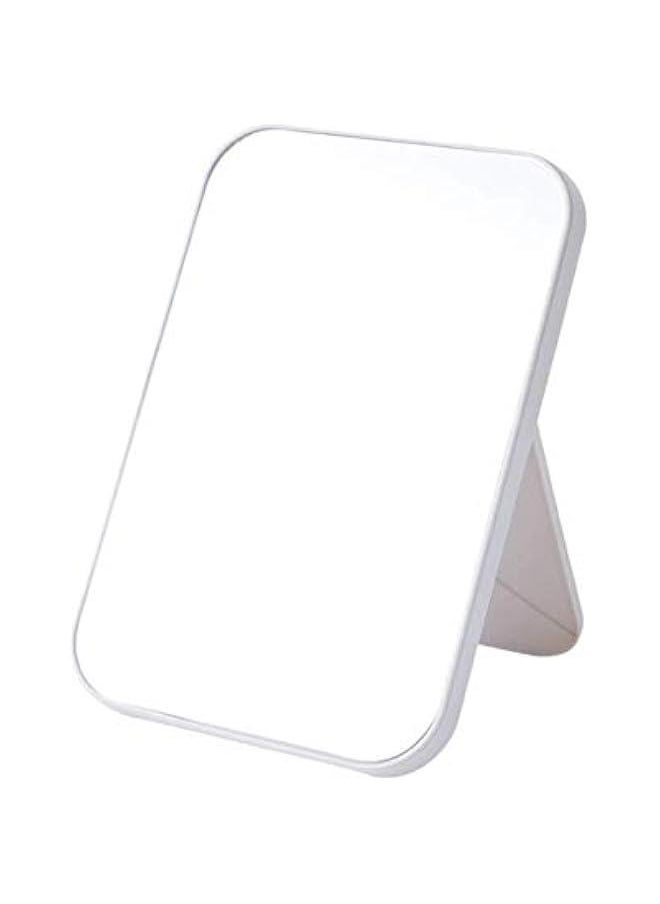 HD Makeup Mirror Desktop Simple Dressing Mirror Square Princess Mirror Simple Folding Makeup Mirror 1PCS (Cream White)  - Image 1