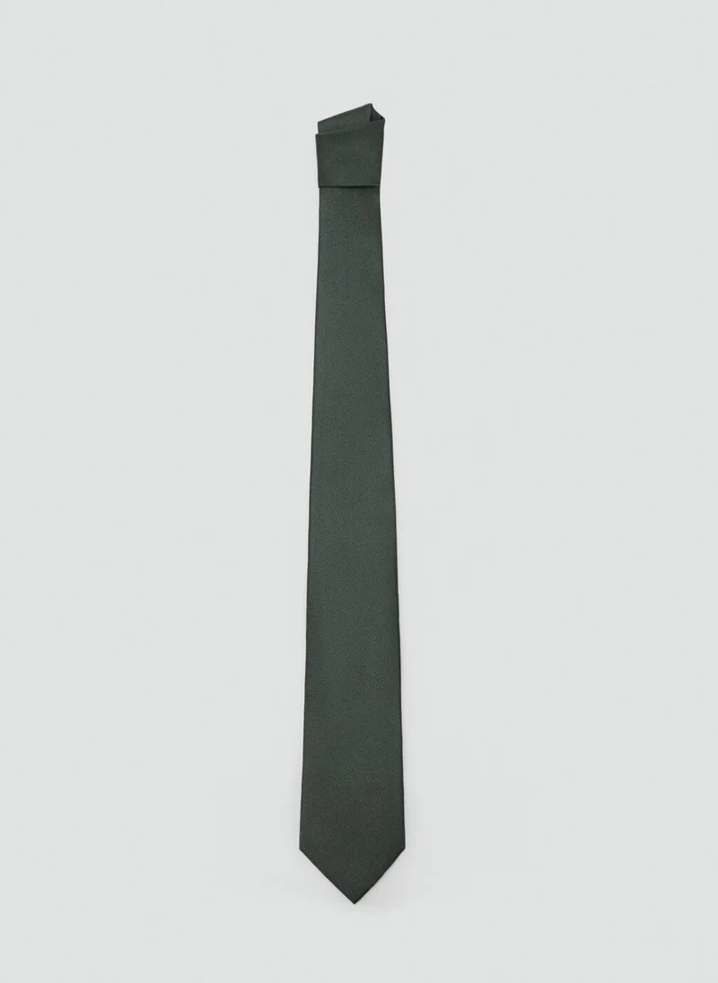 Mango Man Plain silk tie
