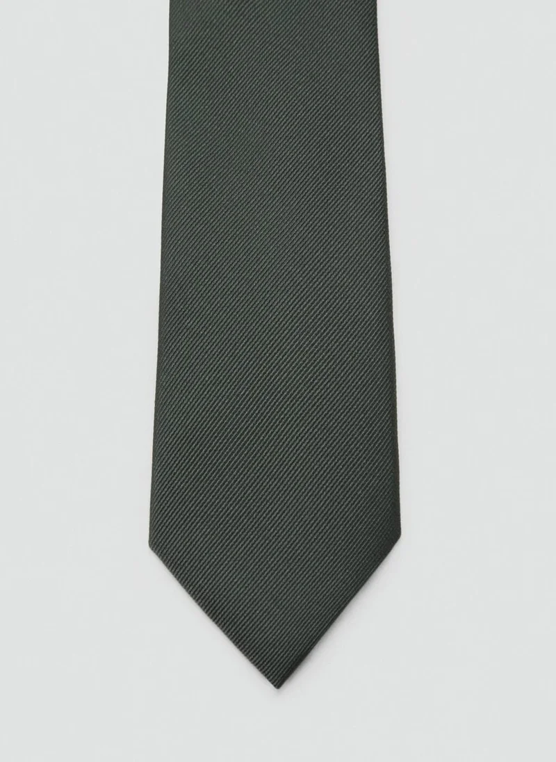Mango Man Plain silk tie