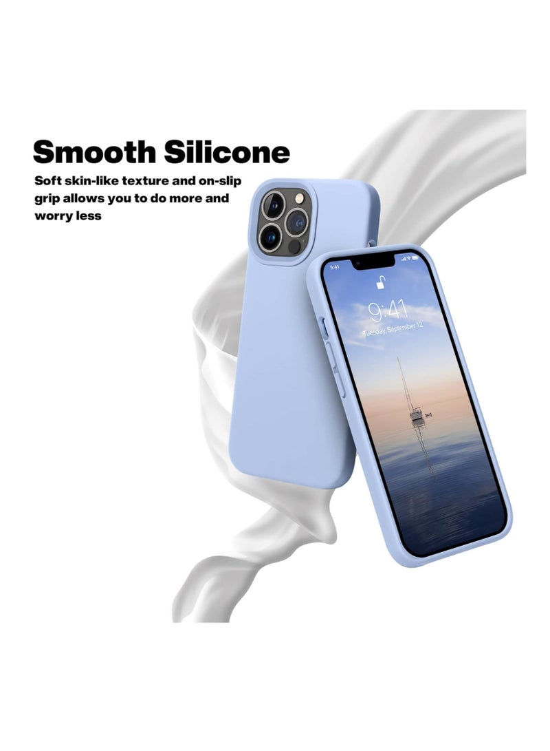 Compatible with iPhone 14 Pro max Case, Liquid Silicone Case, Full Body Protective Cover, Shockproof, Slim Phone Case, Anti-Scratch Soft Microfiber Lining - Baby Blue - Image 2