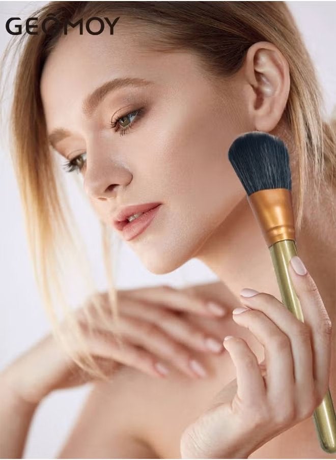 جيموي مجموعة فرش المكياج ، فرش مكياج احترافية 24 قطعة مع حقيبة مكياج السفر ، فرش مستحضرات التجميل لكريم الأساس كابوكي ، بودرة خافي العيوب للوجه ، فرشاة أحمر الخدود للحواجب بظلال العيون - Image 4