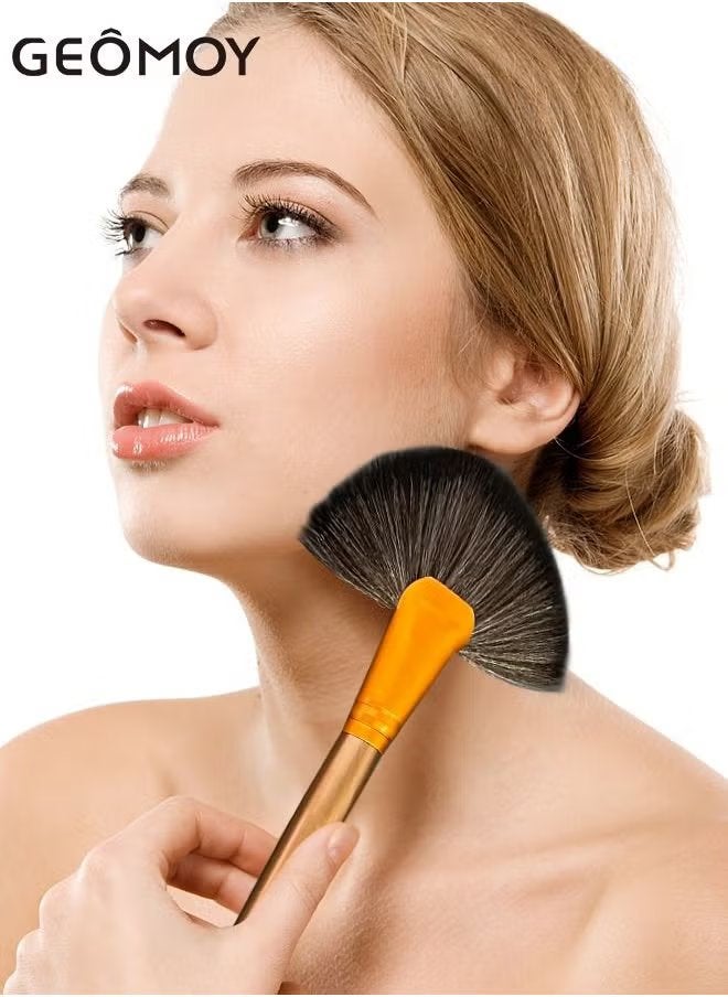 جيموي مجموعة فرش المكياج ، فرش مكياج احترافية 24 قطعة مع حقيبة مكياج السفر ، فرش مستحضرات التجميل لكريم الأساس كابوكي ، بودرة خافي العيوب للوجه ، فرشاة أحمر الخدود للحواجب بظلال العيون - Image 5