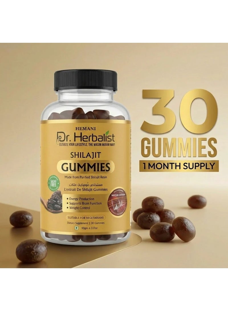 Hemani Dr. Herbalist Shilajit Gummies 90g (30 Gummies) – Energy, Brain Function & Weight Control Support - Image 2