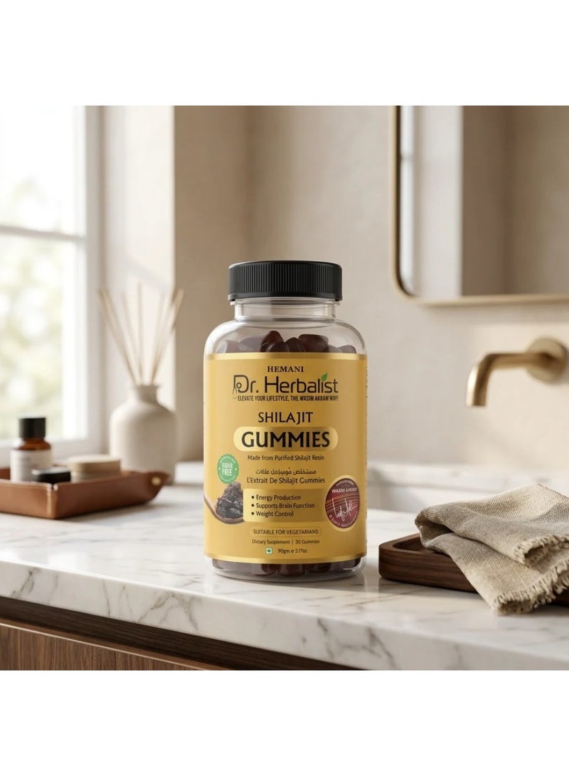Hemani Dr. Herbalist Shilajit Gummies 90g (30 Gummies) – Energy, Brain Function & Weight Control Support - Image 3