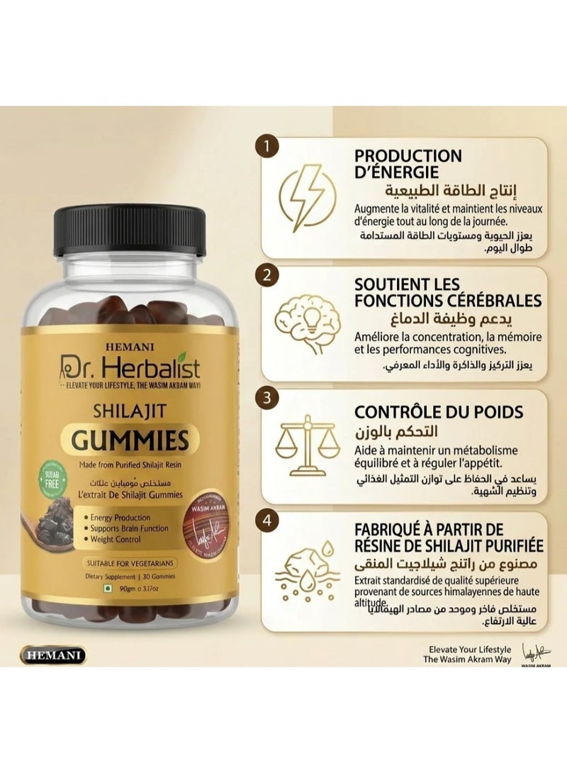 Hemani Dr. Herbalist Shilajit Gummies 90g (30 Gummies) – Energy, Brain Function & Weight Control Support - Image 5