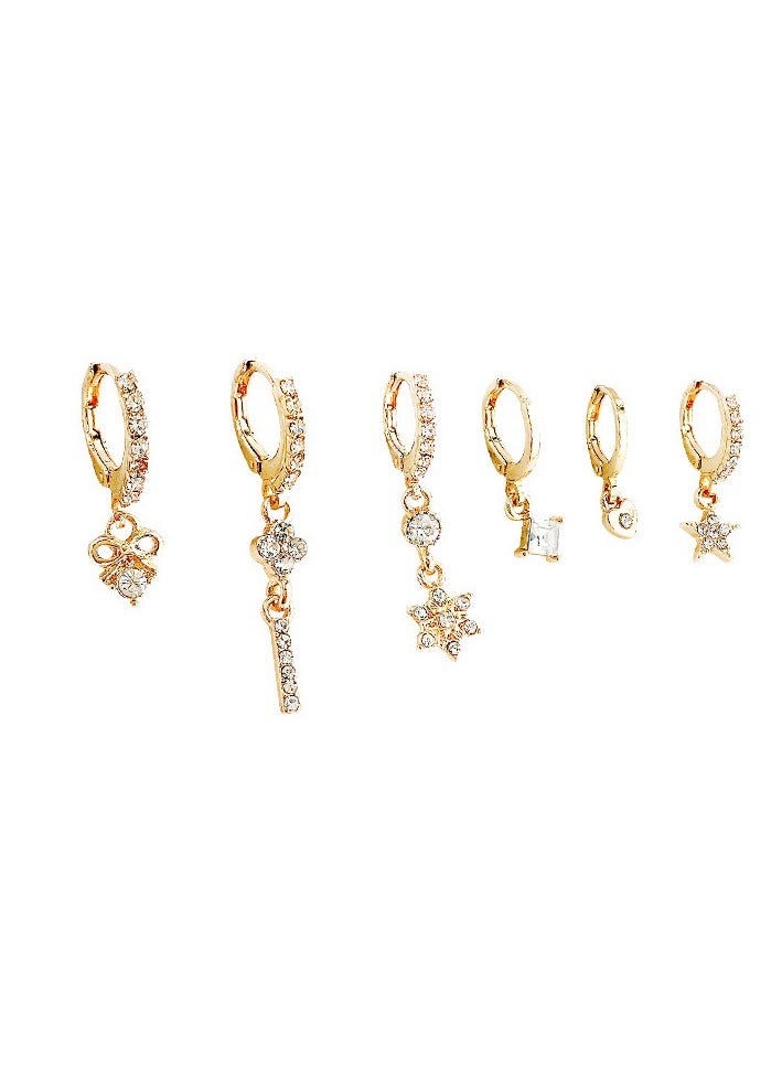 Ronas S925 Zircon Earrings Set Light Luxury Temperament Pearl Earrings - Image 3