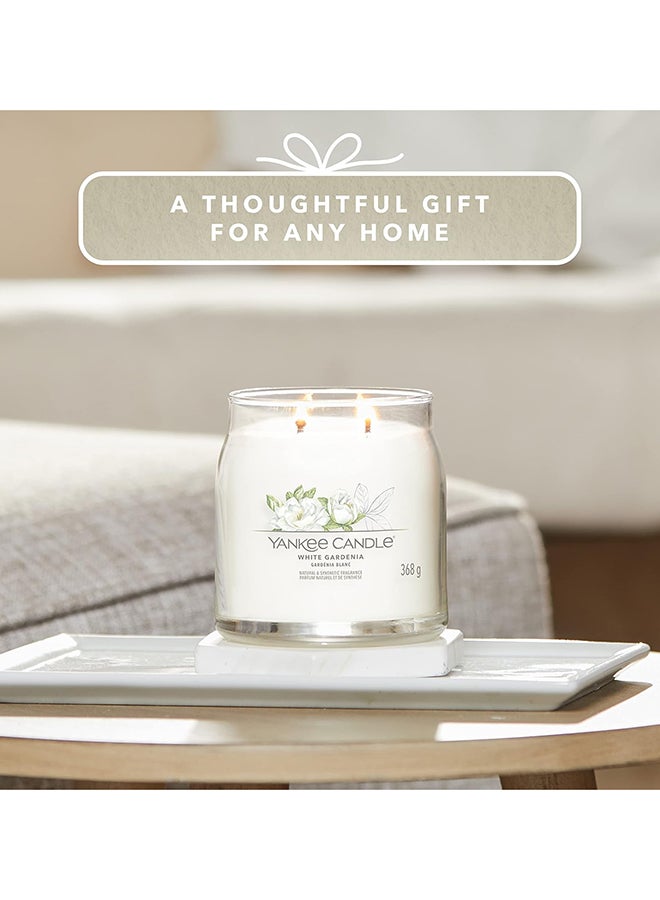 YANKEE CANDLE شمعة يانكي كاندل المعطرة | شمعة جاردينيا البيضاء متوسطة الحجم مع فتيلين مزدوجين | شمعة مصنوعة من مزيج شمع الصويا تحترق لفترة طويلة | هدايا مثالية للنساء - Image 3
