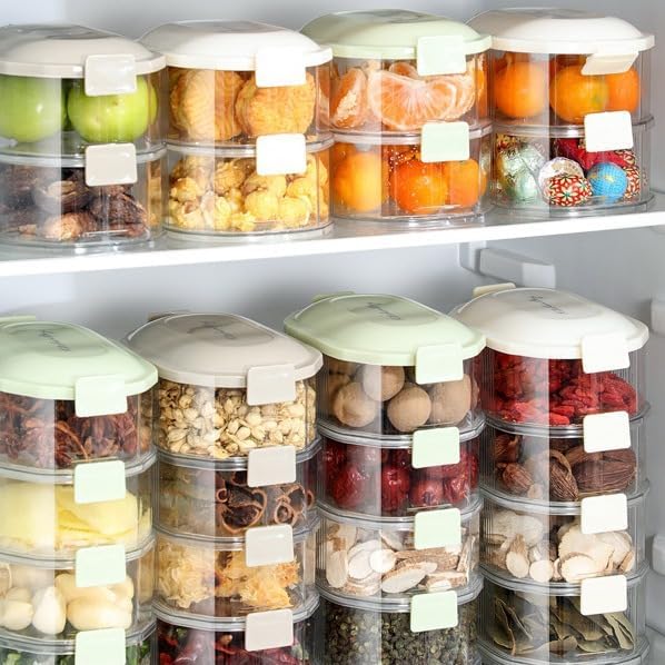 WOX MOX WOX MOX Containers For Condiments 4Layer Storage Box Stackable Kitchen Condiment Jars With Lids Leak Proof And Food FreshKeeping Box For Fruit Snack And Spice Seasoning Storage Box 4 Layer  - Image 5