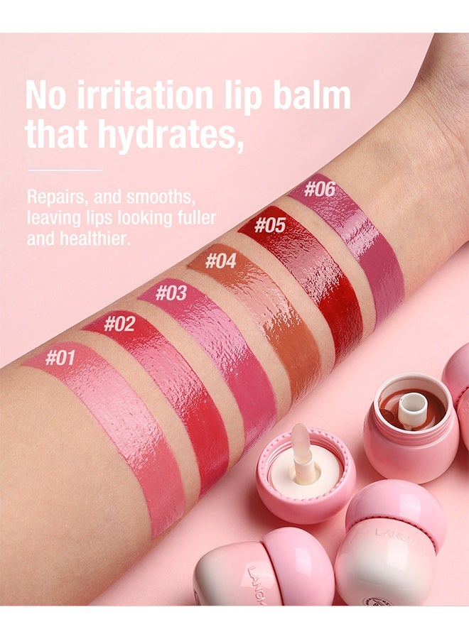 LANGMANNI Pudding Glow Lip Balm, Lipstick Long-Lasting Plumps Moisturizing Lip Gloss Lip Oil Mushroom Jar, Day And Night Lip Repair Hydrating Lip Mask Nourish And Hydrate Not Sticky Tinted Lip Balm - Image 4