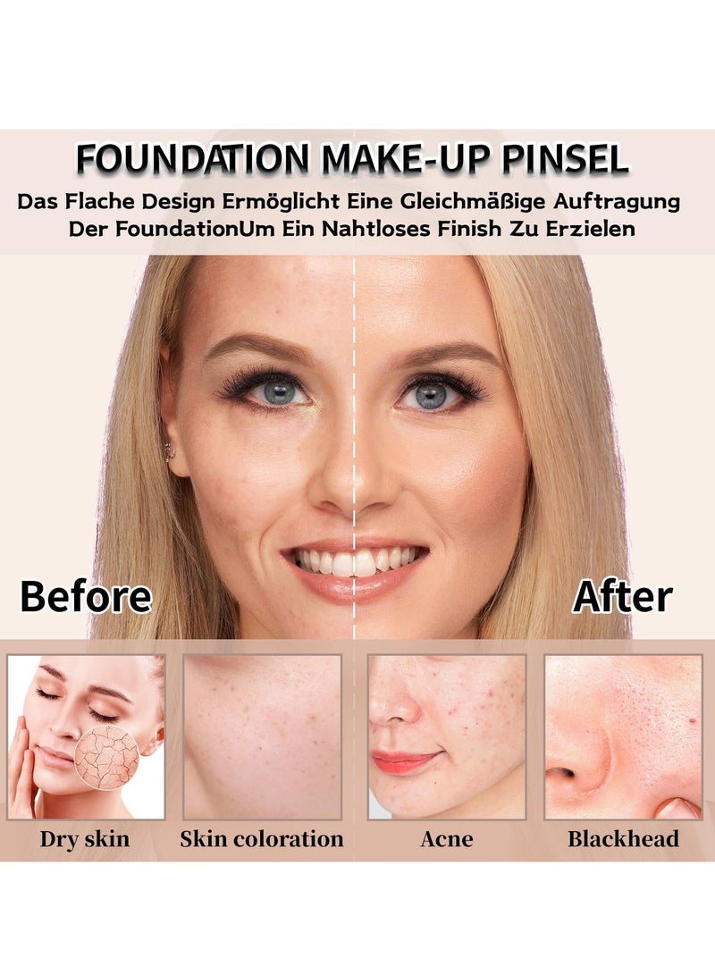 KASTWAVE Foundation Brush, Makeup Brush, Makeup Brush Flat Top Face Brushes, Man-made Fiber Concealer Brush Repair Contour Foundation Cosmetic Brush Professional Flat Brush Multifunctional Beauty Tools - Image 5