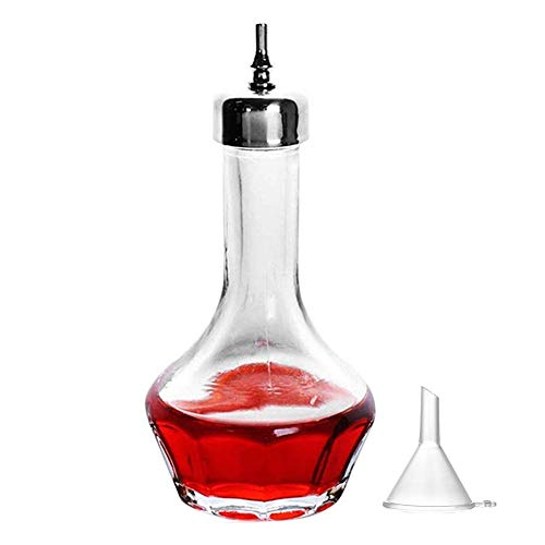 LINALL Bitters Bottle - 50ml Glass Dash Bottle with Stainless Steel Dasher Top, Professional Bar Tool for Making Cocktails (Sliver) - Image 1
