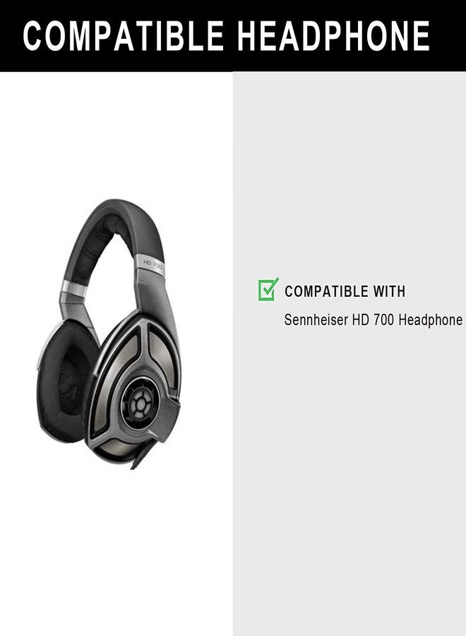 defean وسادات أذن HD700 - وسادات أذن بديلة من ديفين كؤوس رغوة مريحة متوافقة مع سماعات سنايزر HD700 HD 700 (وسادات أذن سوداء) - Image 2