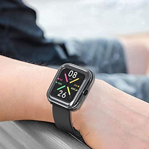 Sounce Watch Case Compatible for Noise Pulse Go Buzz Tempered Glass Screen Protector Clear Touch Sensitive Ultra Thin TPU Protective Cover - Transparent - Image 5