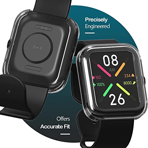 Sounce Watch Case Compatible for Noise Pulse Go Buzz Tempered Glass Screen Protector Clear Touch Sensitive Ultra Thin TPU Protective Cover - Transparent - Image 4