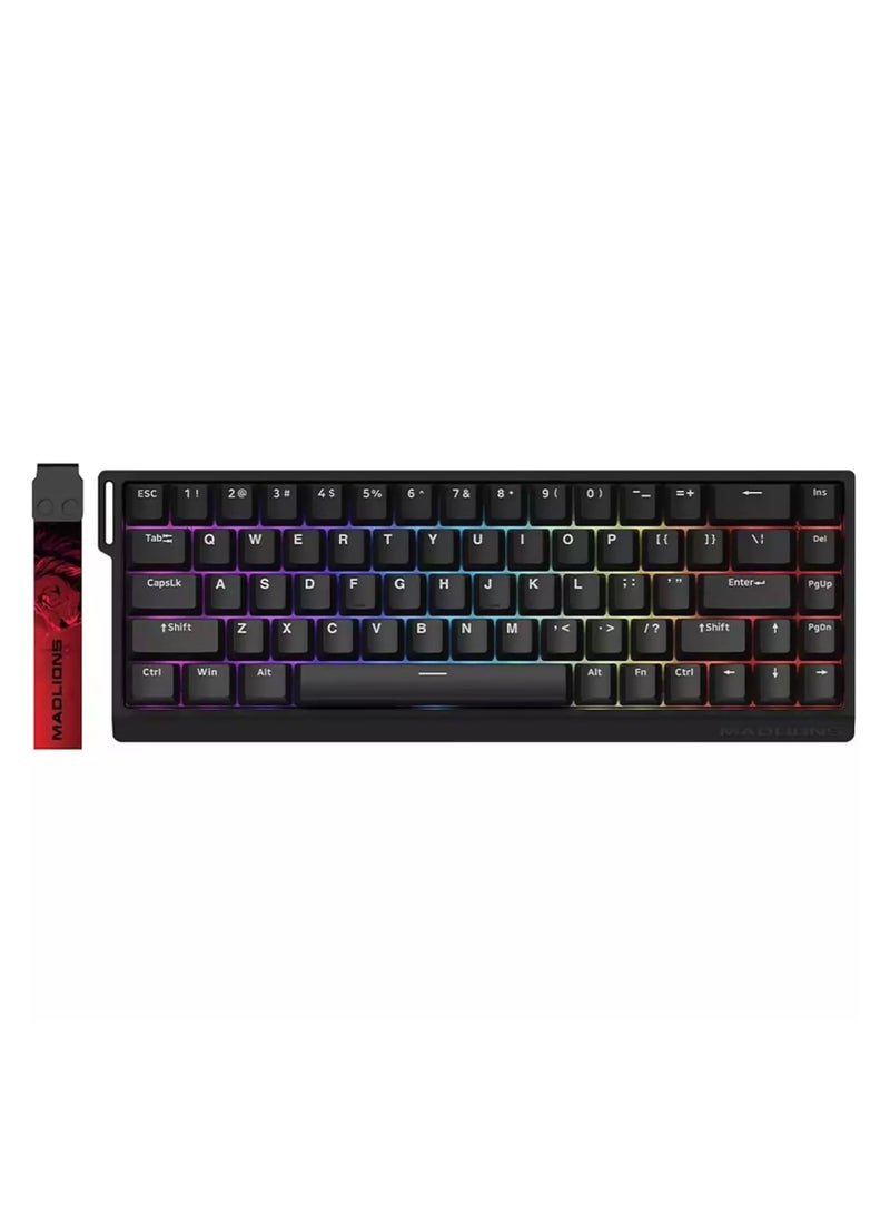 MADLIONS MAD 68 HE Magnetic Switch RGB Gaming Keyboard,65% Hall Effect Rapid Trigger Adjustable Actuation Hot Swap Wired Mechanical Keyboard with PBT Keycaps PC/Mac Gamer (Black) - Image 1