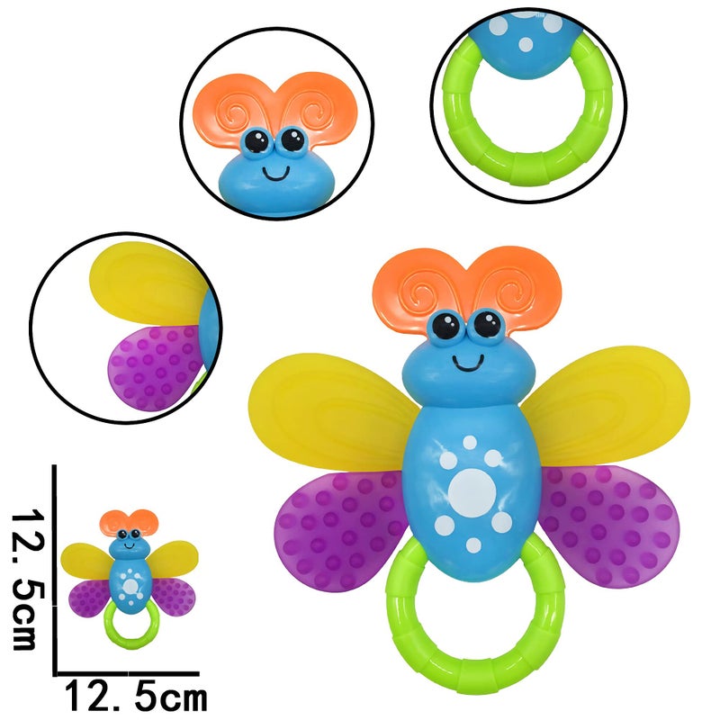 AIVIAI 9pcs Baby First Rattle Teether Toy Gift Set with Storage Box for Infant Newborn Baby Boy 0 3 6 9 12 18Month Blue - Image 5
