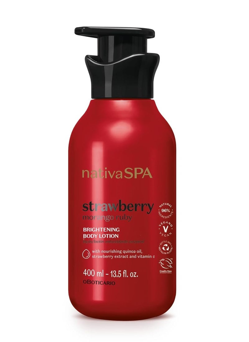NATIVA SPA O BOTICÁRIO - Nativa SPA by O Boticário, Ruby Strawberry Antioxidant Body Lotion, Brightening Vitamin C and Nourishment for Radiant Skin, 13.5 Ounce - Image 1